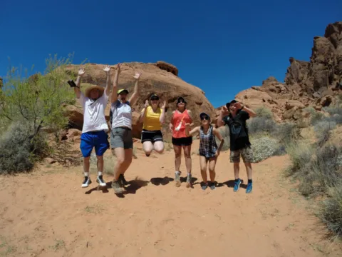 outdoor fitness can be achieved through a family hike while on vacation
