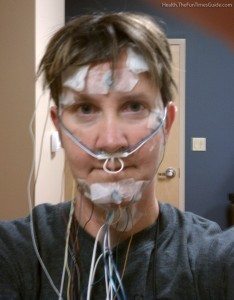 All of the sleep study wires necessary for a sleep test